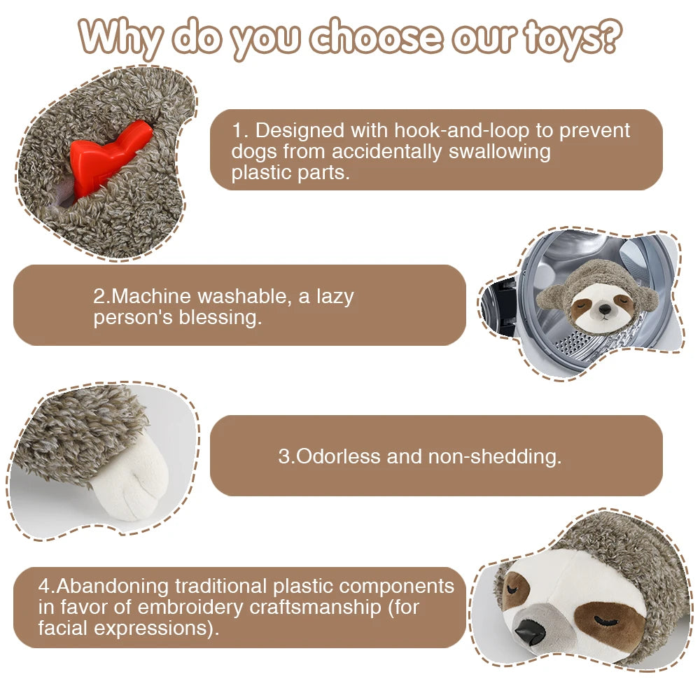 Forest Sloth Heartbeat Soothing Puppy Toy