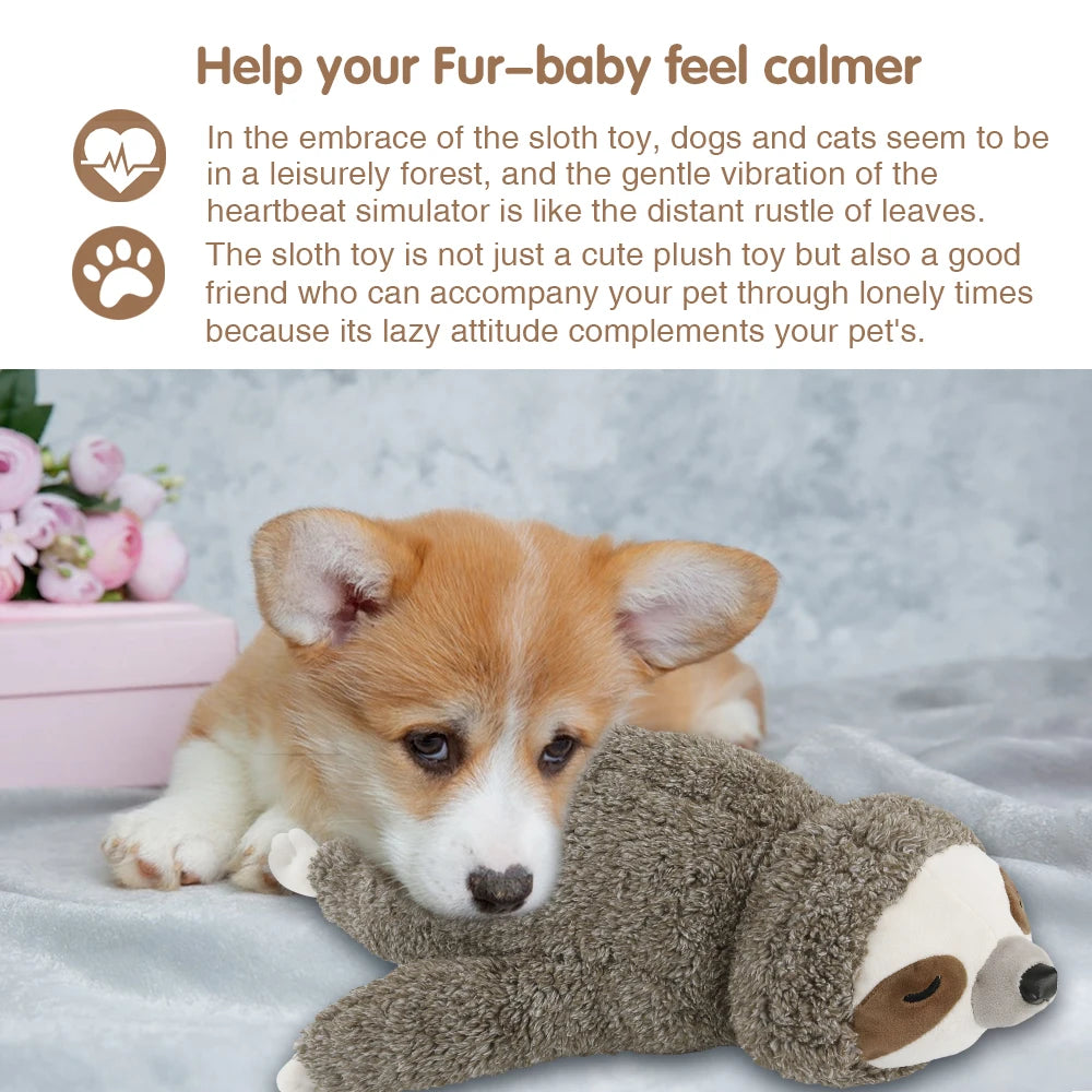 Forest Sloth Heartbeat Soothing Puppy Toy