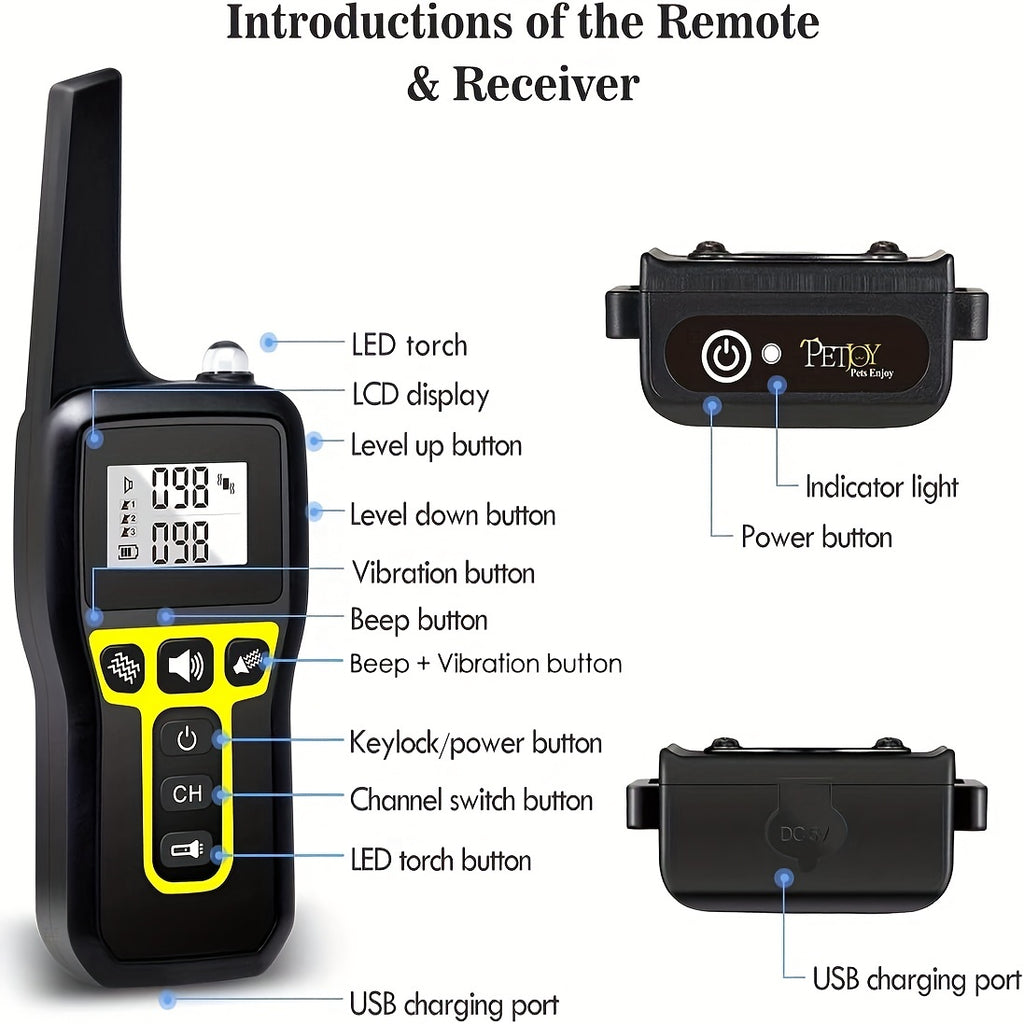 No-Shock Vibration Dog Training Collar 1000M